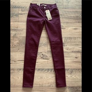 NWT LEVI’S STRETCH 710 SUPER SKINNY BURGUNDY JEANS